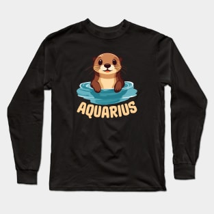 Cute Aquarius Zodiac Sign Long Sleeve T-Shirt